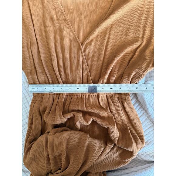 L'AGENCE Gathered Maxi Dress Surplice Neckline Dolman Sleeve Side Slit Medium - Picture 15 of 16